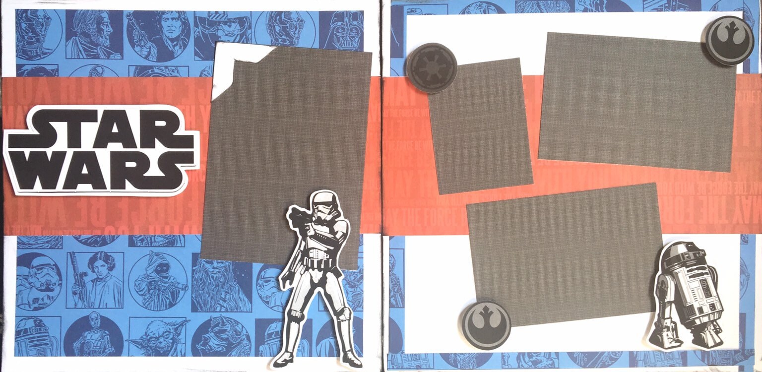 12x12 Star Wars Scrapbook Page Kit 12x12 Premade Star Wars Etsy