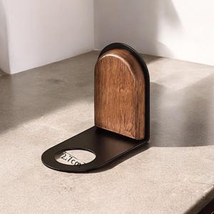 Set of 2 Wall-Mounted Walnut Soap Dispenser Holder, Minimal Wooden Organizer for Bathroom, Dispenser Wall Holder Kitchen, Artsy Wall Holder