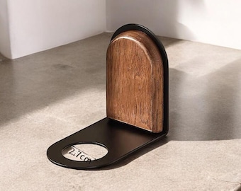 Juego de 2 dispensadores de jabón de pared de nogal, organizador minimalista de madera para baño, dispensador de pared para cocina, soporte de pared artístico.