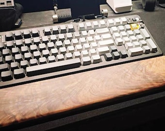 Personalized Walnut Wood Wrist Rest, Solid Black Walnut Keyboard Pad with Custom Engraving, Custom Ergonomic Desk Accessory, Gift for Boy
