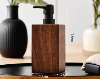 Engraved Walnut Wood Soap Dispenser, Personalized Walnut 200ml Soup Dispenser, Dispenser for Kitchen, Natural Bathroor, Spa Coastal Decor