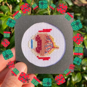 Anatomical Eye Ornament Cross Stitch Pattern: Human Anatomy Embroidery (PDF Download)