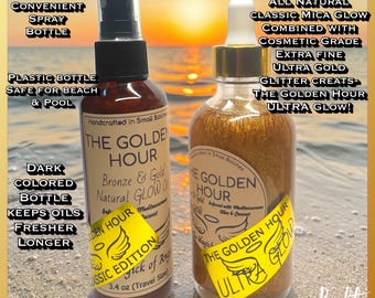 GOLDEN HOUR- Bronze & Gold Glow Oil – Natural Shimmer, Coconut, Grape Seed, Olive Oils