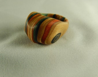 Star Smooth Ring made from Recycled Skateboards