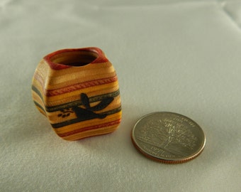 Peace Dove Dread Bead made from Recycled Skateboard decks