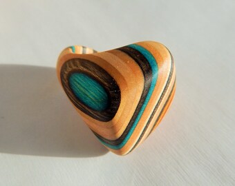 Diamond shape Ring made from Recycled Skateboards