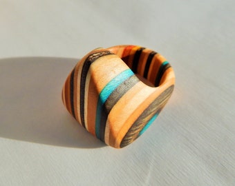 Triangle Ring made from Recycled Skateboards