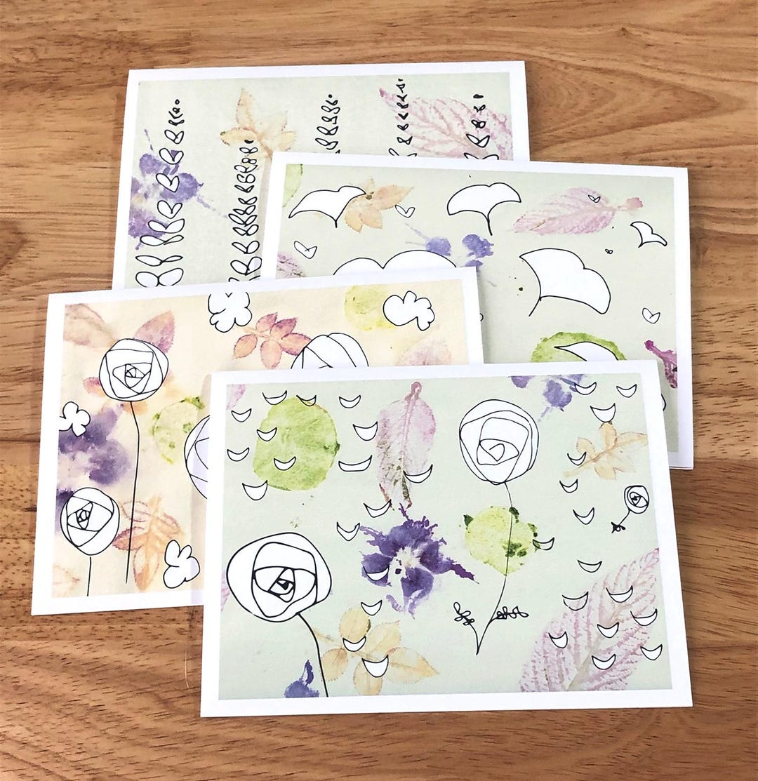 Botanical Greeting Cards Set: Illustrated Floral & Plant Prints - Etsy
