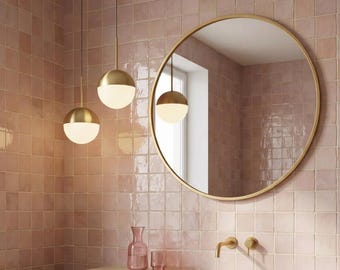 Ronde spiegel - ronde wandspiegel ongelakt messing