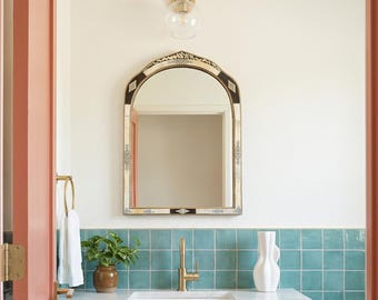 Arch Mirror - Handmade Bone & Brass Mirror Decor