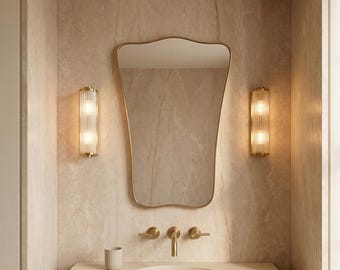 italien Style Mirror – Handmade Antique Brass Wall Mirror, Vanity Mirrors