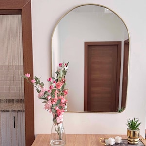 Arched Mirror - Brass Wall Bathroom Mirror
