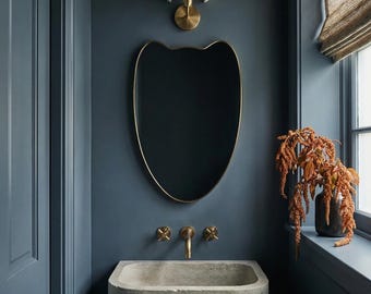 Curved Brass Mirror – Handmade Bathroom Vanity Mirrors