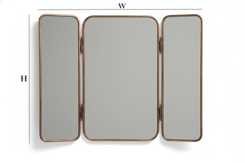 Three Pannel Mirror - Tripytch Foldable Vanity Wall Mirror - Etsy