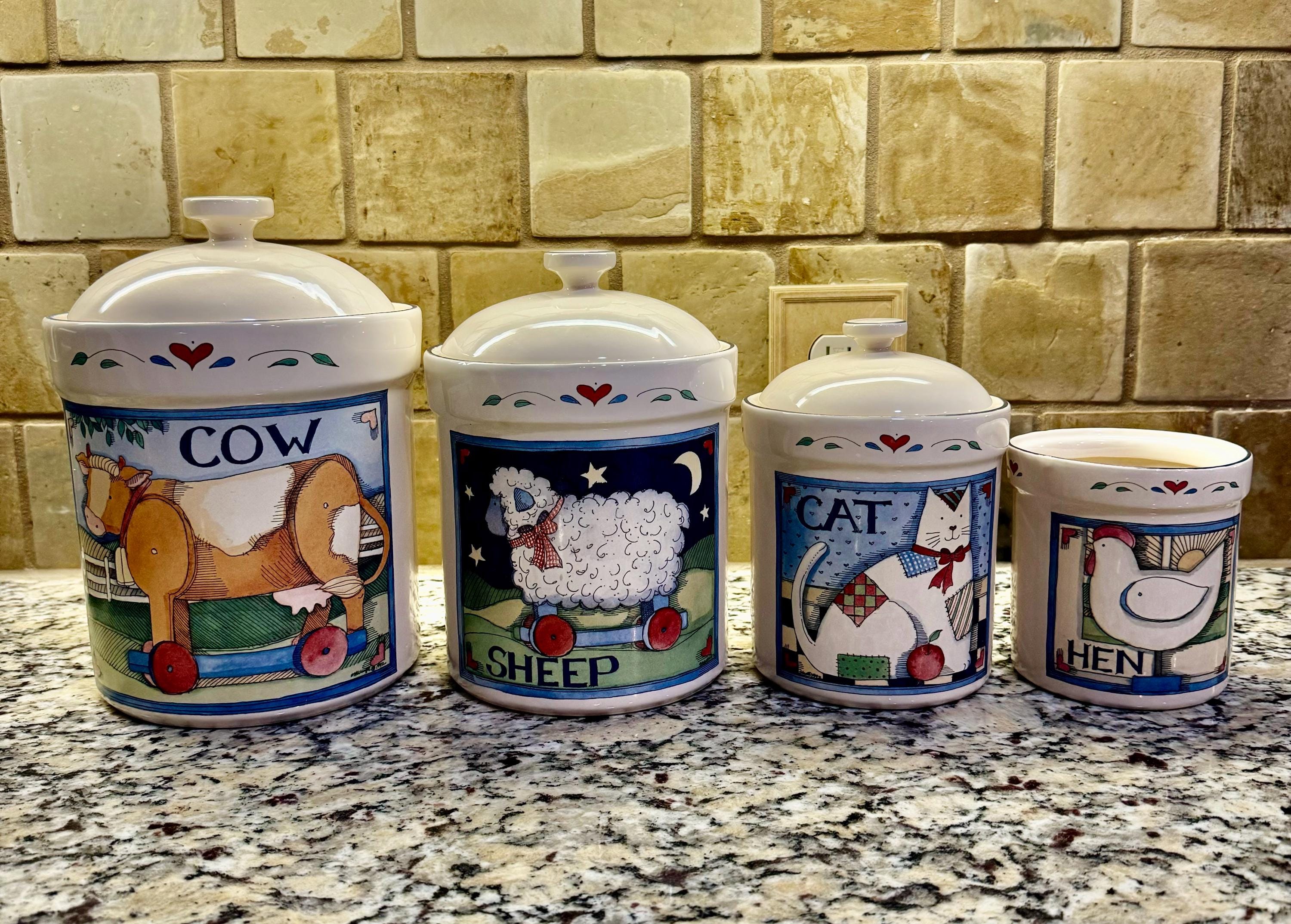 Vintage SUSAN Winget-certified International Farm Animal Canisters