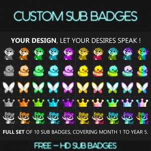 CUSTOM SUB BADGES [ Subscriber Icon ], Png Format, Asset for Content Creator and Vtuber, Instant Download