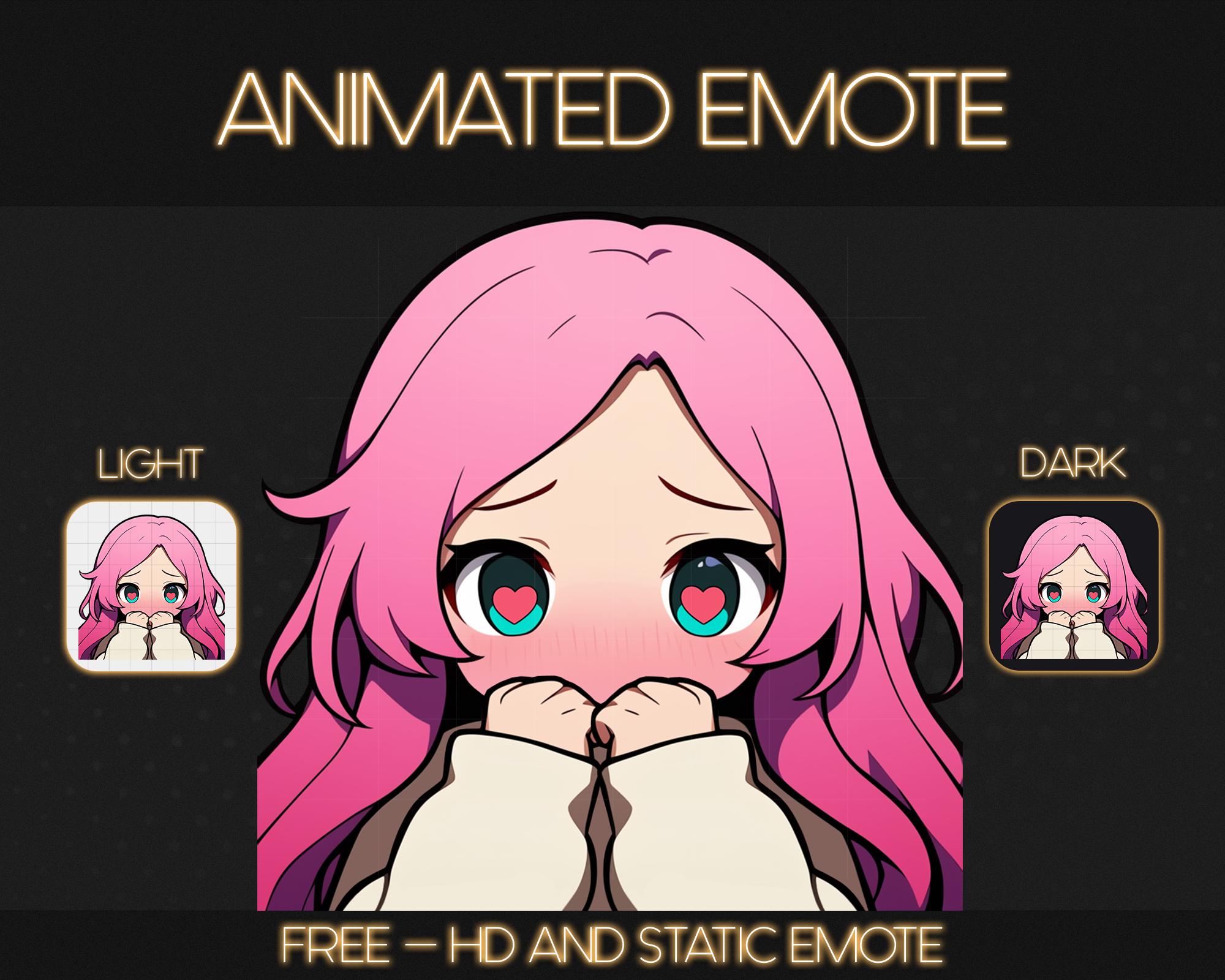 TIMID PINK GIRL [ Gif and Png Emoticon ], Asset for Content Creator and ...