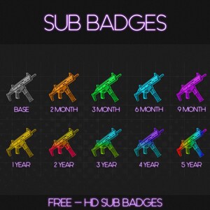 MP7 SUBMACHINE GUN [ Subscriber Icon ], Png Format, Asset for Content Creator and Vtuber, Instant Download