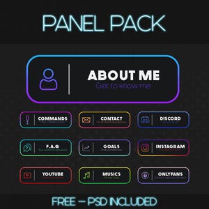 DÉGRADÉ COULEUR MINIMALISTE [ Panneau de Stream ], Format Png, Asset pour Créateur de Contenu et Vtuber, Téléchargement Instantané
