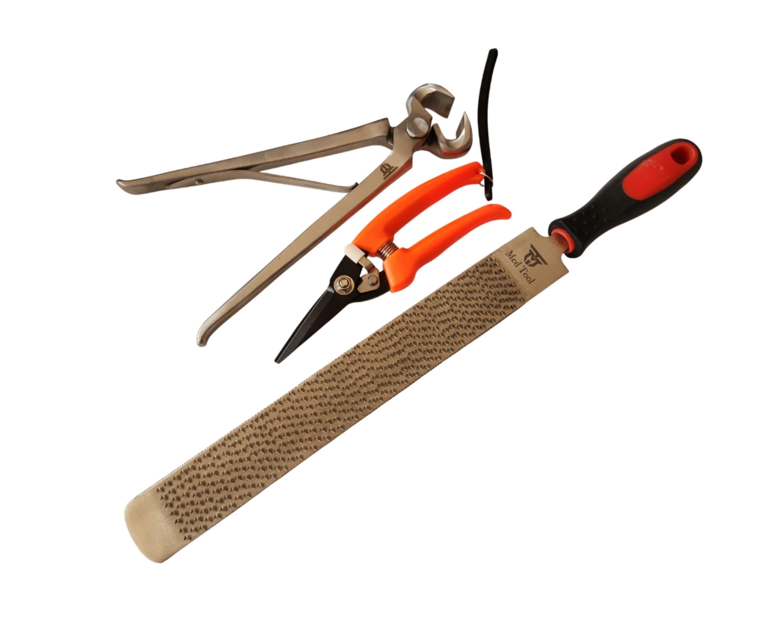 Ensemble de 4 pinces à sabots pour maréchal-ferrant, lime et râpe avec