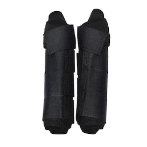 Horse Medicine Boots Horse Brushing Boots Horse Leg Wraps Protection Set of 2 (Black)