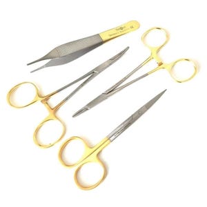 Hemostats For Dollmaking 4pc Forceps, Serrated Tips Ideal for Turning, Stuffing, Crafting, and Other Uses