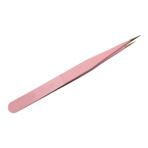 Weeding Tweezers Pointed, Stainless Steel, Pink
