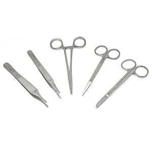 Hemostats For Dollmaking 5pc Forceps, Serrated Tips Ideal for Turning, Stuffing, Crafting, and Other Uses