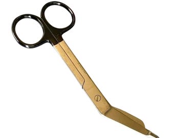 DDP 3.5" Gold Lister Bandage Scissors – Curved, Blunt/Blunt Surgical Instruments