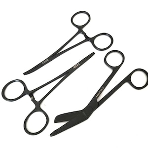 Veterinarian Gifts Animal Vet Tech Appreciation, Veterinary Grad, Dog Cat Groomer Set 3 Pc Bandage Scissors + Hemostat Forceps Str & Cvd