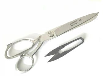 Scissors Heavy Duty Tailor Scissors Shears for Fabric Leather Raw Materials Dressingmaking Professional 10" Stainless Steel