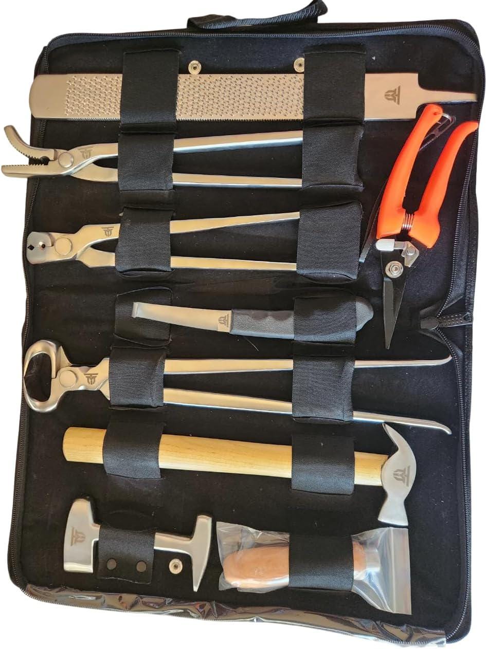 GAQDDRE Trousse d'outils de Garniture de Sabot de maréchal-ferrant, Outils de Coupe de Sabot de Chevaux Professionnels cisailles à métaux équines de Cheval