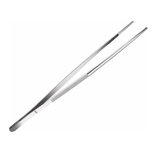 Large Chef Tweezers with Wide Serrated Jaws Kitchen Tongs for Grilling Cooking Plating Serving Food 12&quot; Pincer Stainless Steel Pliers