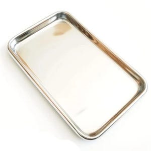 Litet bricka i rostfritt stål 25x15 cm för verktyg, prylar, förnödenheter, förvaringsbricka, mångsidig