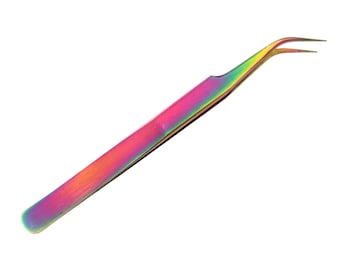 Bent Nose Pinzette, Edelstahl, mehrfarbig