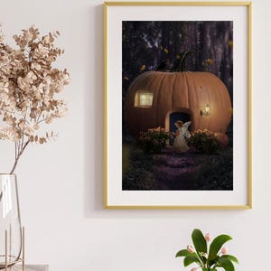Pumpkin fairy digital art print digital download
