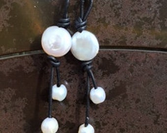 Black and Pearl Earrings