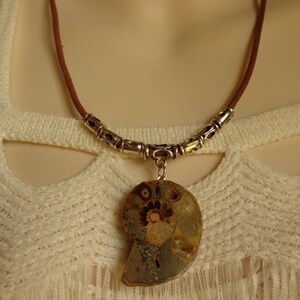 Ammonite and Leather Necklace image 2