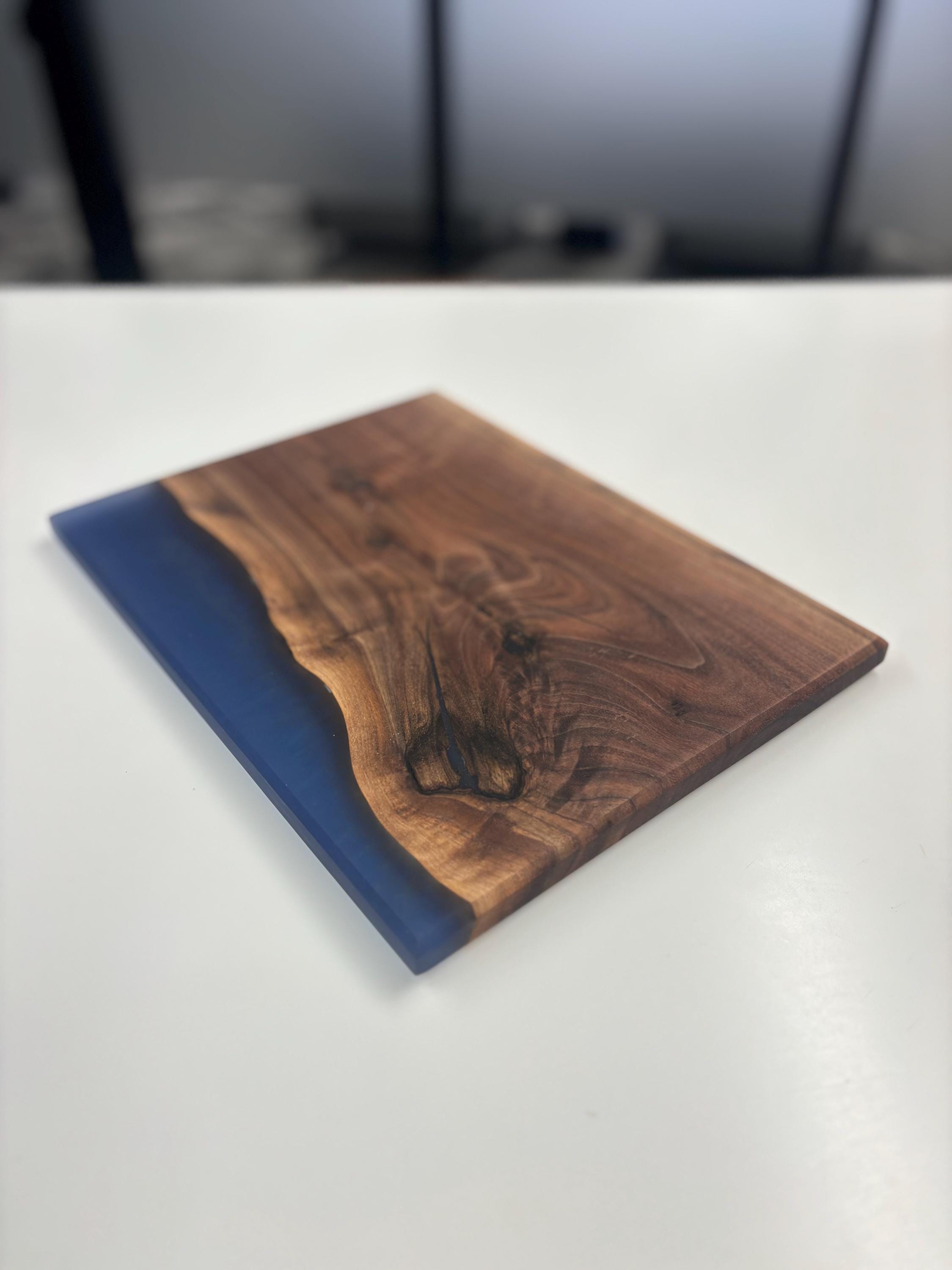Walnut & Epoxy Resin Charcuterie Board -12" x 8".