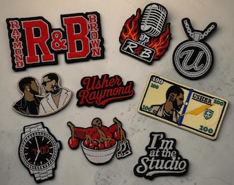 Usher & Chris Brown Inspired Embroidered Patch Pack: Usher Fan Merch