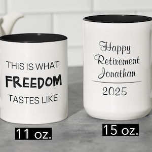 Personalized Retirement Coffee Mug, Officially Retired Cup For Her, Custom Retirement Gift For Boss Co Worker, Happy Retirement Cup