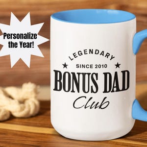 Personalized Bonus Dad Mug, Funny Step Dad Father&#39;s Day Gift Idea, Bonus Dad Custom Mug, Bonus Dad Gift, Custom Dad Mug, Personalized Dad