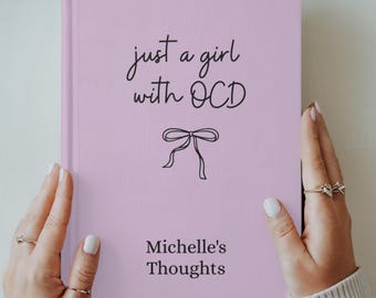 Just A Girl With OCD Custom Journal Mental Health Notebook Self-care Diary Wellness Therapy Journals Daily Check-In Mood Tracker Workbook