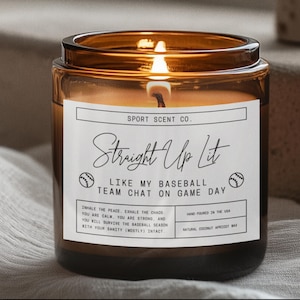 Baseball Candle Baseball Parent Gift Sport Theme Gift Game Day Candle Unique Baseball Gift Coach Gift Funny Sport Baseball Candle