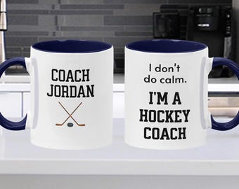 Caneca de treinador de hóquei, presente personalizado para treinador, presente para time de hóquei, presente de fim de temporada, presente de agradecimento ao treinador, caneca engraçada para treinador, presentes para treinador de hóquei