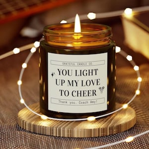 Cheer Coach Gift, Custom Cheer Candle, Thank You Cheer Coach, Cheer Coach Candle, Cheer Mom Gifts, Dance Coach Gift, Dance Candle Gift