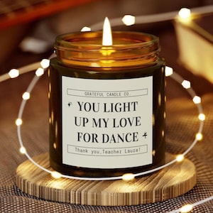 Custom Dance Teacher Gift, Custom Dance Candle, Thank You Dance Teacher, Dance Coach Gifts, Dance Teacher Candle, Cheer Coach Gifts, Ballet