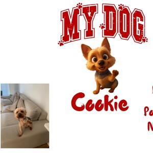 Custom pixal art dog portrait personalized cartoon pet illustration from photo unique gift for dog lovers print