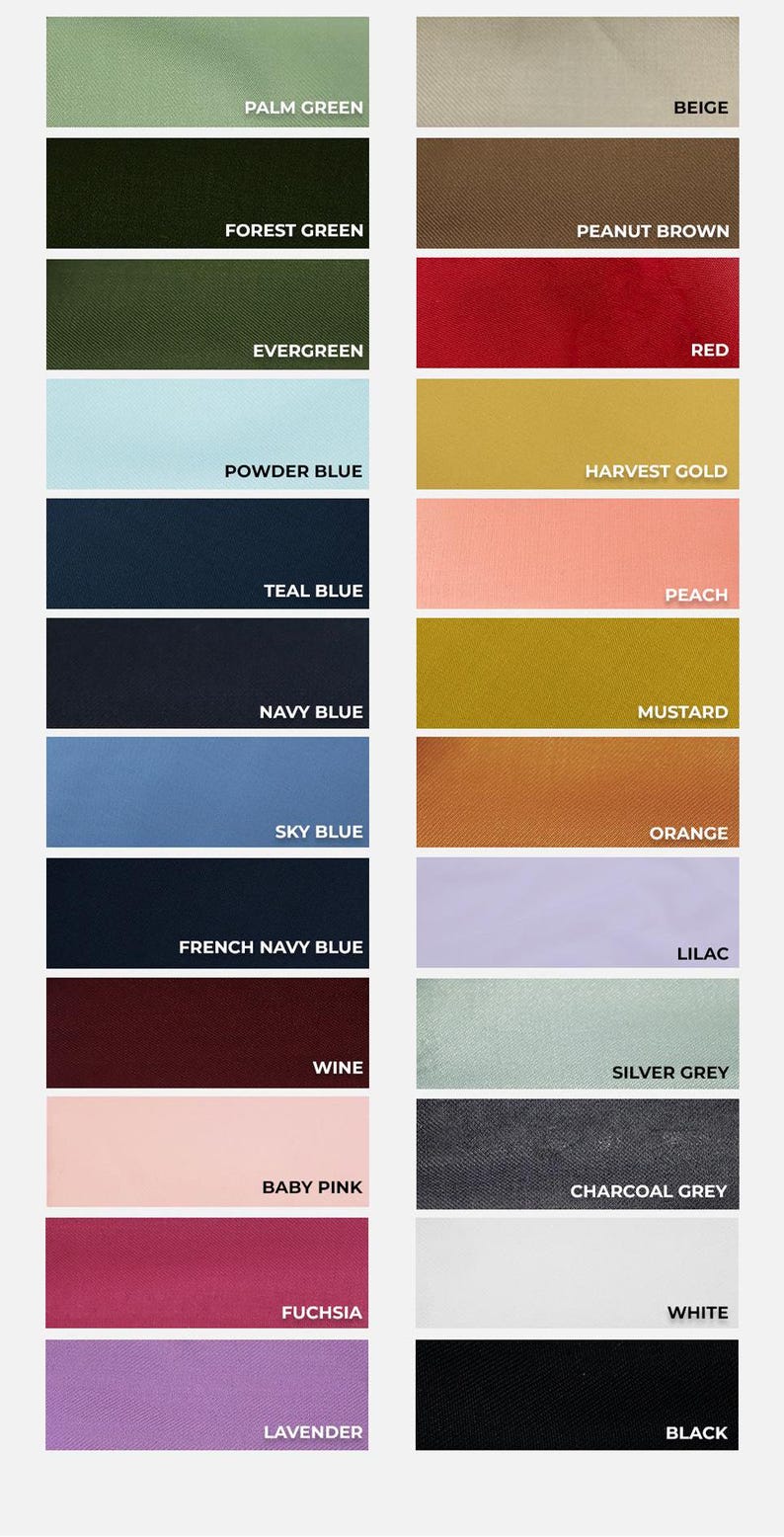 May include: Color swatches arranged in a grid, showcasing a variety of hues. The palette includes shades like Palm Green, Beige, Red, and Black, with each color labeled. The image is a visual guide for color selection.