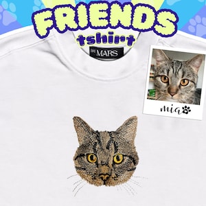 Retrato de mascota personalizado bordado, camiseta, cara de perro personalizada bordada, regalo conmemorativo para mascotas, camiseta bordada personalizada, regalo para mascotas